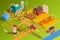 Isometric Farm Infographics