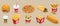 Isometric Fast Food Elements Set