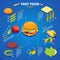 Isometric Fast Food Infographic Template
