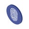 Isometric of Fingerprint Loop Icon. Vector illustration EPS 10 in trendy flat style isolated.