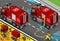 Isometric Firefighter Tank Truck in Rear View