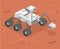 Isometric flat 3D isolated vector Rover standing on Mars