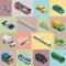 Isometric flat City vehicles