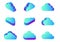 Isometric Flat Cloud Computing icons vector in dif