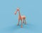 Isometric flat orange color giraffe toy in single color  turquoise background, 3d Rendering