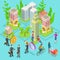 Isometric flat vector concept of investment in property.