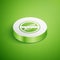 Isometric Food no diet icon isolated on green background. Healing hunger. White circle button. Vector