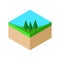 Isometric forest landscape vector illustration