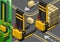 Isometric Forklift in Two Positions