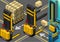 Isometric Forklift in Two Positions