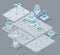 Isometric fountain vector