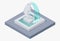 Isometric fountain vector