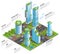 Isometric Futuristic Skyscrapers Infographics