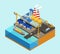 Isometric Gas Offshore Industry Concept