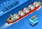 Isometric Gas Tanker Ship in Navigation