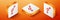Isometric Gender icon isolated on orange background. Symbols of men and women. Sex symbol. Orange square button. Vector