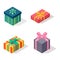 Isometric gift box vector icon isolated