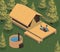 Isometric Glamping Couple Composition