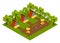 Isometric Glamping Isolated Composition