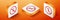 Isometric Gluten free grain icon isolated on orange background. No wheat sign. Food intolerance symbols. Orange square