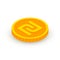 Isometric gold coin icon with Shekel sign. 3d Cash, Israeli Shekel currency, Game coin, banking or casino money symbol