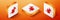 Isometric Graduation cap and book icon isolated on orange background. Orange square button. Vector