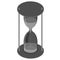 Isometric gray cartoon hourglass isolated on white. A device for accurate measurement of time. Website icon