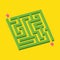 Isometric green maze in pixel art style vector