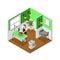 Isometric Grooming Salon Composition