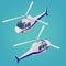 Isometric Helicopter. Aircraft Vehicle