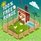 Isometric Henhouse Free Range Farming