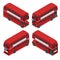 Isometric Highly detailed Red Bus double decker London UK England vehicle icon set. Can be used for workflow