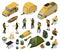 Isometric Hiking Icon Set