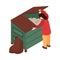 Isometric Homeless Person