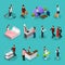 Isometric Hotel Services Set