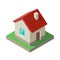 Isometric House Icon, logo. Vector illustration.