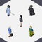 Isometric Human Set Of Hostess, Housemaid, Detective And Other Vector Objects. Also Includes Woman, Lady, Plumber