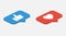 Isometric Icons. Set Like Icon. Like Counter Notification Icon. Like Icons