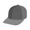 Isometric illustration of a black and gray baseball cap isolated on a white background