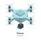 Isometric illustration Drone with action camera