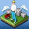 Isometric Infographic Hard Hat - Home Builder - Tile