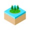 Isometric island landcape vector illustration