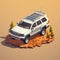 Isometric Jeep Grand Cherokee Illustration In Adventure Theme