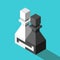 Isometric jigsaw puzzle pawns