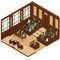 Isometric Judicial Session Room Template