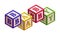 Isometric Kids Blocks with Word `Baby`