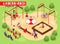 Isometric Kindergarten Playground Composition