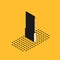 Isometric Knife sharpener icon isolated on yellow background. Vector Illustration.