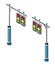 Isometric lamp lights for city traffic jams