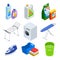 Isometric laundry service elements set